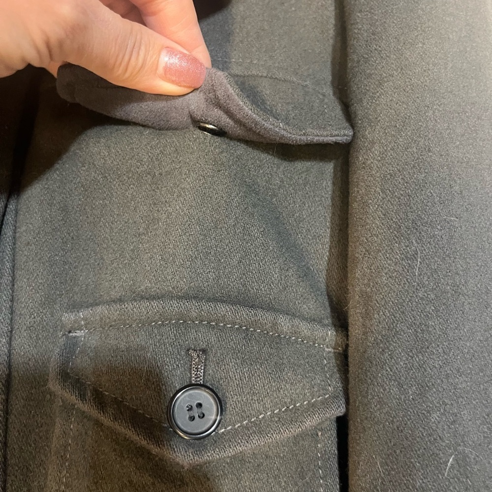 Grey Wool/Cashmere and Rabbit Fur Utility Jacket London Women’s Medium - Picture 7 of 13
